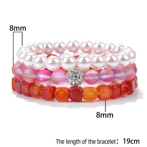 Bracelet En Agates Naturelles Pour Femme, Pierre De Lune, Clip, Perles, Ensemble De Bijoux À La Mode, 3 Pièces