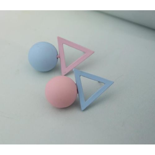 Boucles D'oreilles En Forme De Triangle Pour Femmes, Asymétriques, Différentes Couleurs De Bonbons, Style Coréen, Bijoux En Cristal, 1 Paire