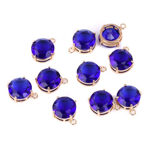 Breloques En Verre Plat Rond De Luxe, Pierre De Naissance, Pendentif En Cristal À Facettes Pour Bijoux, Résultats De Bricolage Exécutifs, Accessoires De Collier, 12mm