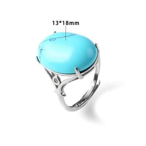 Bagues En Pierre Turquoise Pour Hommes Et Femmes, Bagues En Cabochon, Aventurine, Ajustables, Vintage, Bijoux, Accessoires, Tendance, Cadeau