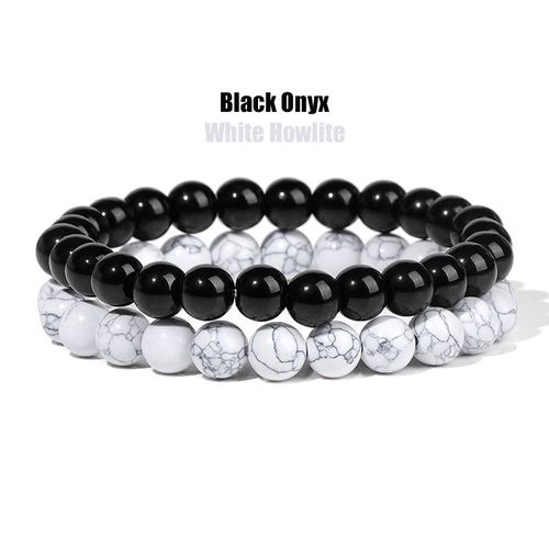 Ensemble De Bracelets En Agates Violets Pour Femmes, Bijoux En Jaspe Naturel, Perles, Breloques Extensibles, Fait À La Main, 2 Pièces/Ensemble