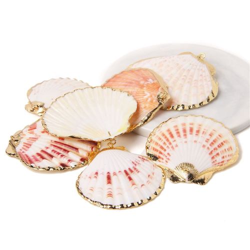 Lot De 5 À 10 Pièces De Pendentifs En Coquillage Coloré, Plaqué Électrolytique, Conque, Connecteur Unique, Composants De Breloques, Bricolage, Fabrication De Bijoux, Collier, Boucles D'oreilles