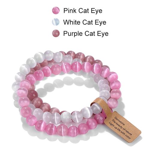 Bracelet De Guérison Perlé ¿Il De Tigre Pour Hommes Et Femmes, Ensemble De Bracelets En Cristal Naturel, Bijoux Empilables, Mala De Mode, 8mm, 3 Pièces Par Ensemble