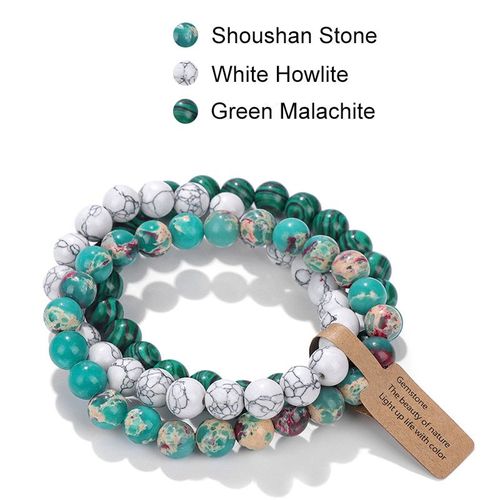 Bracelet De Guérison Perlé ¿Il De Tigre Pour Hommes Et Femmes, Ensemble De Bracelets En Cristal Naturel, Bijoux Empilables, Mala De Mode, 8mm, 3 Pièces Par Ensemble