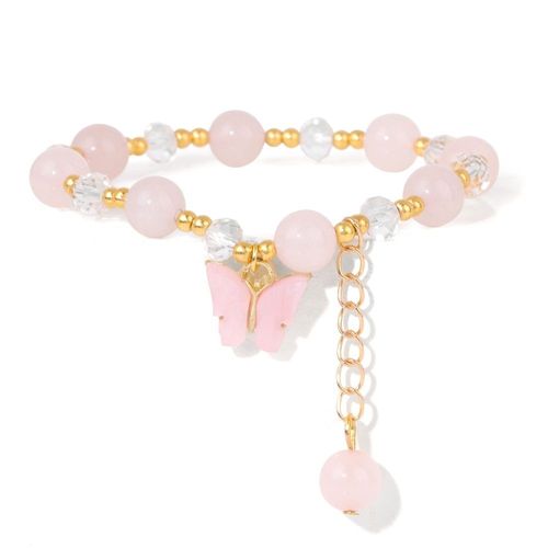 Bracelet Papillon En Cristal De Cheminée Pour Femme, Bracelet En Perles De Verre Faites À La Main, Bracelet Dnam Papillon Coloré, Bijoux Élastiques Pour La Fête