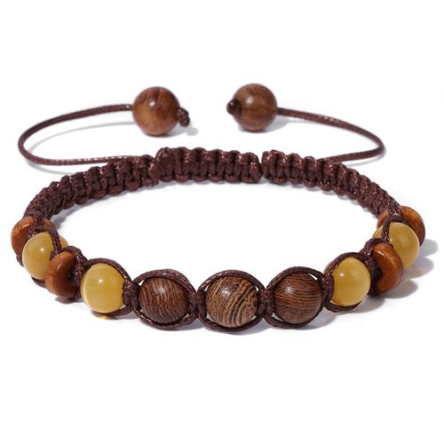 Bracelets Tressés En Bois De Méditation, Pierre Naturelle, ¿Il De Tigre, Rose, Perles, Fait À La Main, Pour Hommes Et Femmes, Bijoux De Prière