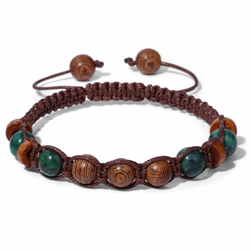 Bracelets Tressés En Bois De Méditation, Pierre Naturelle, ¿Il De Tigre, Rose, Perles, Fait À La Main, Pour Hommes Et Femmes, Bijoux De Prière