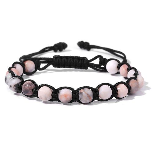 Bracelets En Quartz Rose De 6mm, Perles En Pierre Naturelle, Bracelets Howlites Malachite, Bracelet En Corde Tressée, Cadeau De Bijoux Pour Femmes