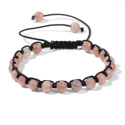 Bracelets En Quartz Rose De 6mm, Perles En Pierre Naturelle, Bracelets Howlites Malachite, Bracelet En Corde Tressée, Cadeau De Bijoux Pour Femmes