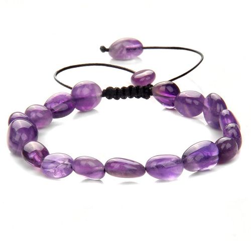 Bracelet Irrégulier En Pierre Minérale Naturelle, Améthyste Aigue-Marine, Quartz Rose, Bracelet Pour Femmes, Corde Tressée, Bracelet, Bijoux, Cadeau