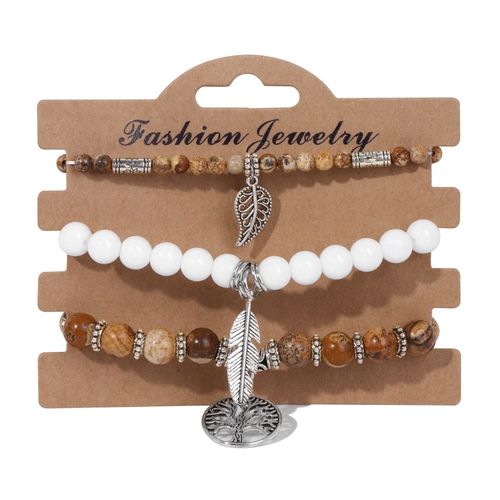 Ensemble De Bracelets En Pierre D'oeil De Tigre Pour Hommes Et Femmes, Arbre De Vie, Bijoux En Pierre Naturelle, Breloque Du Cuir Chevelu, Énergie, 3 Pièces Par Ensemble