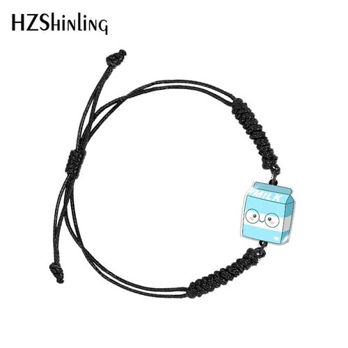 Bracelet Ajustable Tissé Noir Et Rouge Pour Femmes, Chaîne En Corde, En Résine Acrylique Époxy, Bijoux À La Mode, 2022