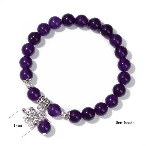 Bracelet En Améthyste Naturel, Énergie, Guérison, Quartz Violet, Cristal, Pierre, Bijoux Pour Femmes, Homme, Guérison, Étirement, Yoga, Soulagement
