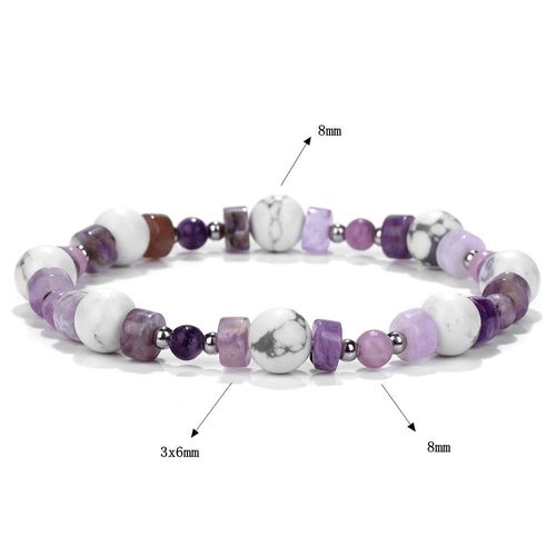 Bracelet En Améthyste Naturel, Énergie, Guérison, Quartz Violet, Cristal, Pierre, Bijoux Pour Femmes, Homme, Guérison, Étirement, Yoga, Soulagement