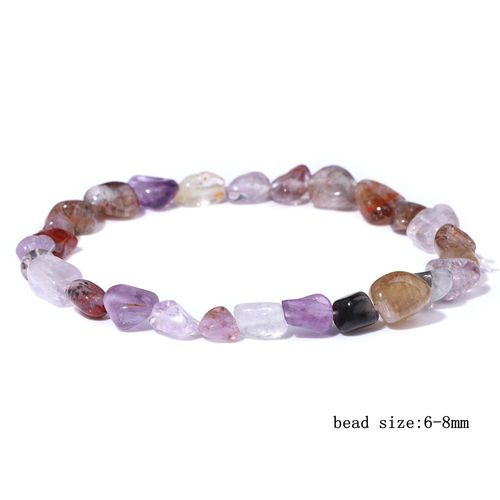 Bracelet En Améthyste Naturel, Énergie, Guérison, Quartz Violet, Cristal, Pierre, Bijoux Pour Femmes, Homme, Guérison, Étirement, Yoga, Soulagement