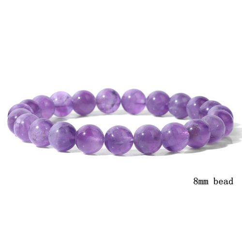 Bracelet En Améthyste Naturel, Énergie, Guérison, Quartz Violet, Cristal, Pierre, Bijoux Pour Femmes, Homme, Guérison, Étirement, Yoga, Soulagement