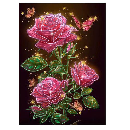 Kit Diy Tableau Diamant 5d Kit De Peinture Numérique Fait À La Main Pour Filles Dessinant Des Fleurs Et Des Personnages De Des - Décoration Murale Moderne, Cadeau Créatif Anti-Stress Pour Adultes