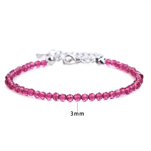 Bracelets Simples En Pierre Rouge Pour Femmes Et Hommes, Bijoux Ajustables Faits À La Main, Chaîne En Cristal Et Argent