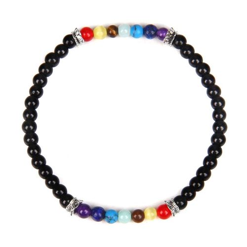 Bracelet En Pierre De Guérison Chakra Pour Femmes Et Hommes, 7 Chakra, Alab84, Onyx Noir, Hématite, Perle, Bijoux, Cadeau De Prière, Cool Healing Stone