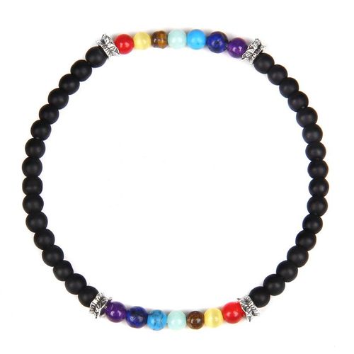 Bracelet En Pierre De Guérison Chakra Pour Femmes Et Hommes, 7 Chakra, Alab84, Onyx Noir, Hématite, Perle, Bijoux, Cadeau De Prière, Cool Healing Stone