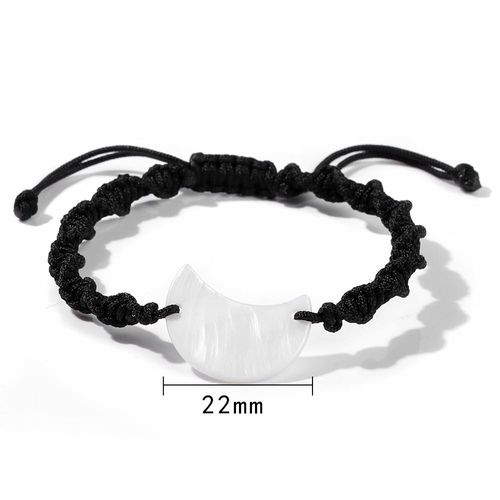Bracelets En Coquillage Blanc Naturel Pour Hommes Et Femmes, Breloques En Forme D'étoile Et De Lune, Réglables, Tressées, Bijoux