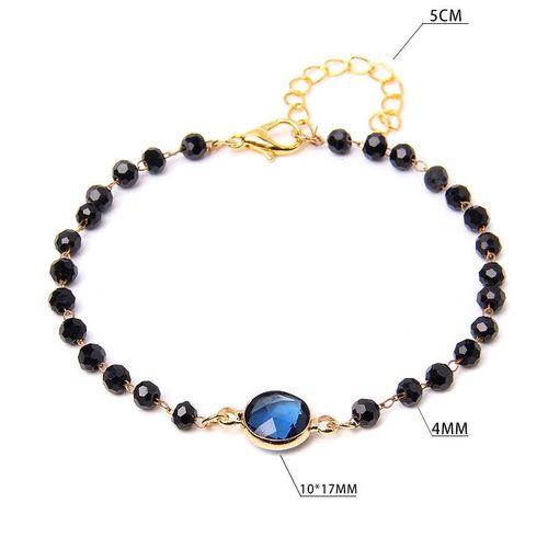 Bracelets À Breloques Ajustables En Pierre Naturelle Pour Femmes, Perles En Cristal Onyx Noir, En Alliage, À Chaîne Fine, Bijoux Reiki
