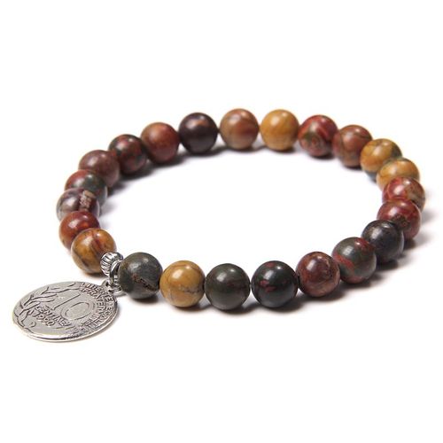 Bracelets En Forme D'oeil De Tigre Pour Hommes Et Femmes, Pendentifs Ronds Faits À La Main En Pierre Naturelle Et Perles, Bijoux À La Mode, Cadeaux