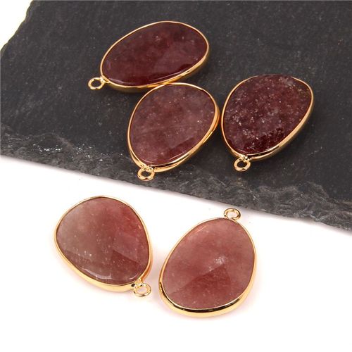 Perles De Gemme Naturelle À Facettes, Connecteurs En Forme De Goutte D'eau, Breloques, Quartz, Sodalite, Agates, Pendentif Pour Boucle D'oreille Bricolage, Collier, 1,2 Pièces