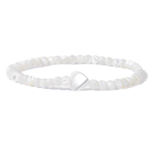 Bracelet De Perles En Pierre D'amazonite Pour Femmes, 4mm, Breloque En Coquille De C¿Ur Naturelle, Bijoux À La Mode, Cadeau D'amitié
