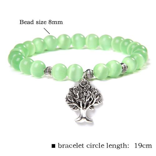 Bracelet En Pierre Naturelle ¿Il De Chat Pour Femmes, Perles, Breloques, Chakra, Opale, Yoga, Bijoux Faits À La Main, Cadeaux
