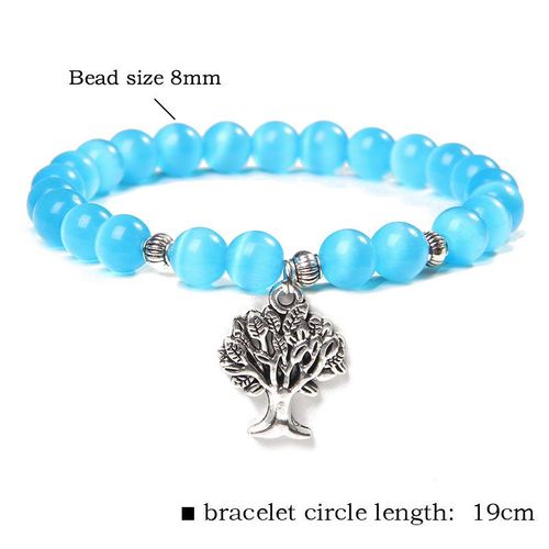 Bracelet En Pierre Naturelle ¿Il De Chat Pour Femmes, Perles, Breloques, Chakra, Opale, Yoga, Bijoux Faits À La Main, Cadeaux