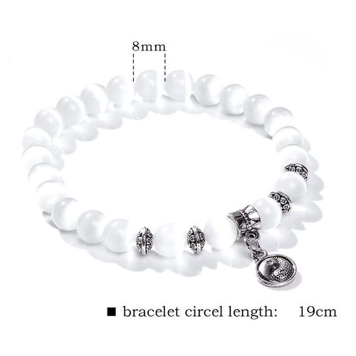 Bracelet En Pierre Naturelle ¿Il De Chat Pour Femmes, Perles, Breloques, Chakra, Opale, Yoga, Bijoux Faits À La Main, Cadeaux