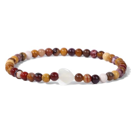 Bracelet De Perles En Pierre D'amazonite Pour Femmes, 4mm, Breloque En Coquille De C¿Ur Naturelle, Bijoux À La Mode, Cadeau D'amitié
