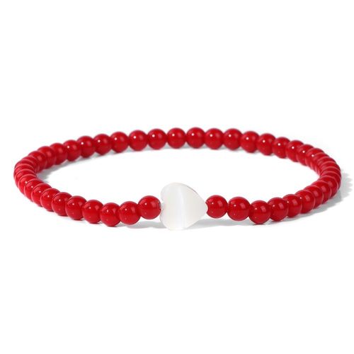 Bracelet De Perles En Pierre D'amazonite Pour Femmes, 4mm, Breloque En Coquille De C¿Ur Naturelle, Bijoux À La Mode, Cadeau D'amitié