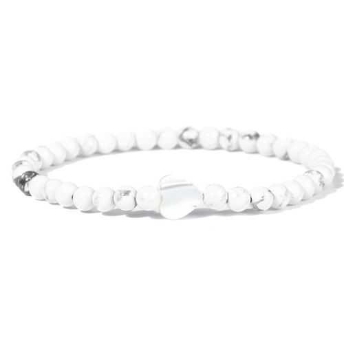 Bracelet De Perles En Pierre D'amazonite Pour Femmes, 4mm, Breloque En Coquille De C¿Ur Naturelle, Bijoux À La Mode, Cadeau D'amitié