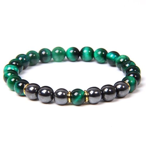 Bracelet En Pierre Naturelle Oeil De Tigre Pour Hommes Et Femmes, Perles De 8mm D'énergie De Guérison, Unisexe, Bijoux Bouddhistes, Extensibles Faits À La Main