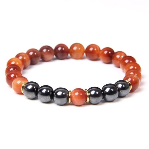 Bracelet En Pierre Naturelle Oeil De Tigre Pour Hommes Et Femmes, Perles De 8mm D'énergie De Guérison, Unisexe, Bijoux Bouddhistes, Extensibles Faits À La Main