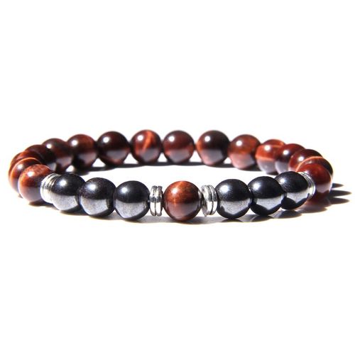 Bracelet En Pierre Naturelle Oeil De Tigre Pour Hommes Et Femmes, Perles De 8mm D'énergie De Guérison, Unisexe, Bijoux Bouddhistes, Extensibles Faits À La Main