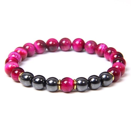 Bracelet En Pierre Naturelle Oeil De Tigre Pour Hommes Et Femmes, Perles De 8mm D'énergie De Guérison, Unisexe, Bijoux Bouddhistes, Extensibles Faits À La Main