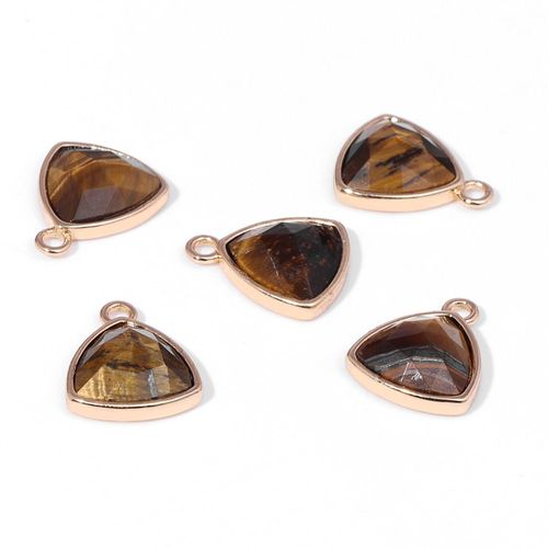 Pendentif En Forme De Triangle En Pierre Naturelle Pour Femmes, Breloque En ¿Il De Tigre Jaune, Calcédoine, Amazonite, Fabrication De Bijoux À La Mode