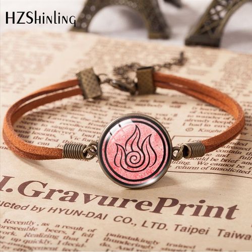 Bracelets En Cuir Avatar The Last Airbender Kingdom, Pendentif Air Nomad, Bijoux Ronds En Verre, 2020