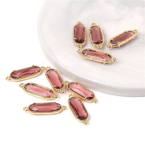 Pendentifs Longs En Améthyste Naturelle Reiki, Connecteurs À 2 Trous, Breloque En Quartz Bleu, Pour La Fabrication De Bijoux, Bracelets Et Boucles D'oreilles, 10 Pièces