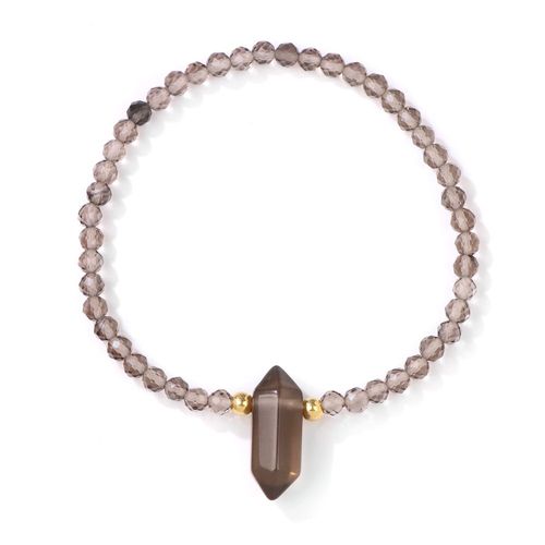 Bracelet En Cristal D'améthyste Naturel Pour Hommes Et Femmes, Petites Perles, Breloques Hexagonales, Bijoux De Mode, Cadeau De Yoga