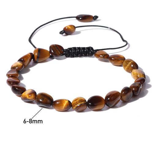 Bracelets En Pierre De Forme Aléatoire, Agates Naturelles, Perles D'oeil De Tigre, Bracelets Pour Femmes Et Hommes, Bracelets Élastiques Faits À La Main, Cadeaux De Guérison