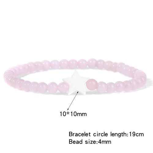 Bracelets En Perles De Pierre Pour Femmes Et Hommes, Breloques Étoiles En Coquillage Naturel, Bracelets En Cristal D'agate, Bijoux Féminins, Navire Chia, Mode, 4mm