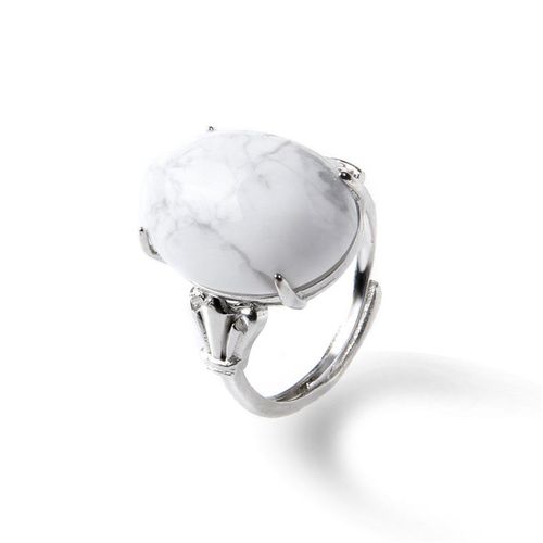 Bagues Vintage En Pierre D'agates Naturelles, Couleur Argent, Lapis Lazuli, Opale, Bijoux Ajustables Pour Femmes, Tendance