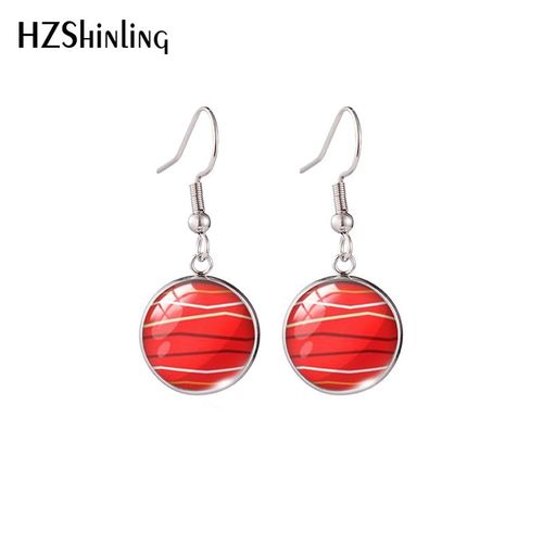 Boucles D'oreilles Rondes Motif Boule De Noël, Bijoux En Acier Inoxydable, Cabochon En Verre, Pendentif Goutte, 2021