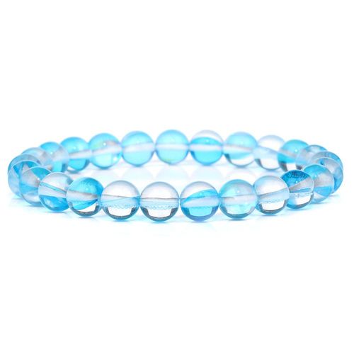 Bracelet En Pierre De Lune Et Cristal Pour Hommes Et Femmes, Bijoux Faits À La Main, Brillants, 8mm