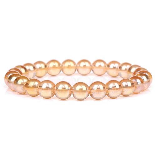 Bracelet En Pierre De Lune Et Cristal Pour Hommes Et Femmes, Bijoux Faits À La Main, Brillants, 8mm