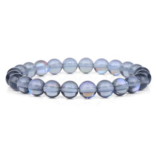 Bracelet En Pierre De Lune Et Cristal Pour Hommes Et Femmes, Bijoux Faits À La Main, Brillants, 8mm